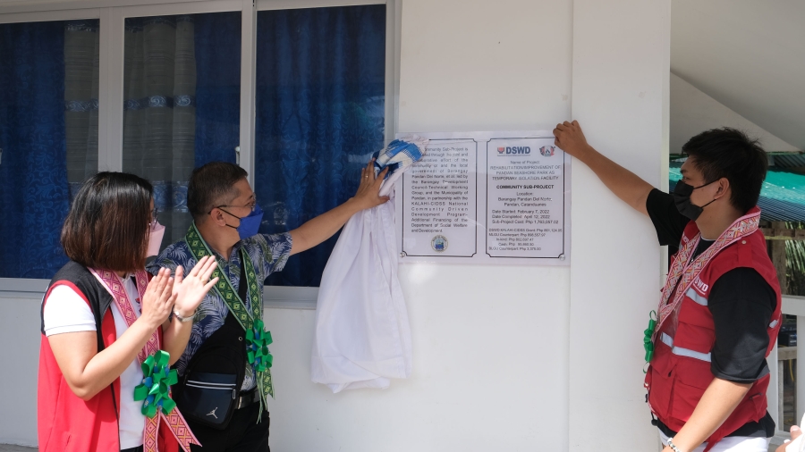 DSWD and representatives, together with Mayor Honesto Tabligan II formally inaugurated the isolation facility